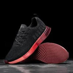 NOBULL Black Gradient Mesh Runner Sneakers Red Ombre Sole Mens 10